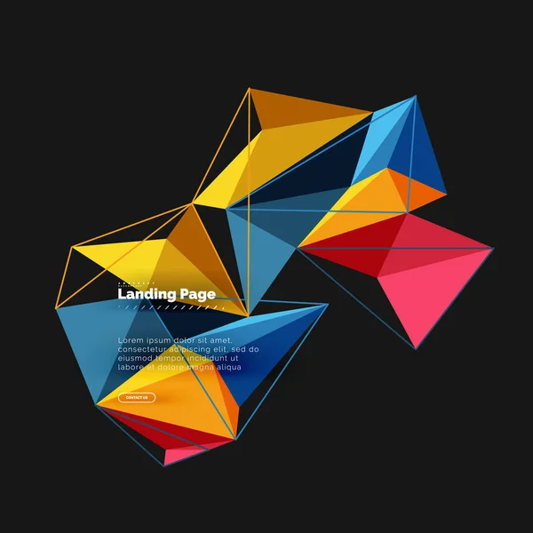 Vettore triangolo 3d sfondo astratto, disegno geometrico poligonale — Vettoriale Stock