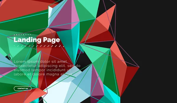 Vektorové 3d trojúhelník abstraktní pozadí, polygonální geometrický design — Stockový vektor