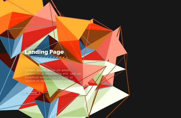Vector 3d triángulo fondo abstracto, diseño geométrico poligonal — Archivo Imágenes Vectoriales