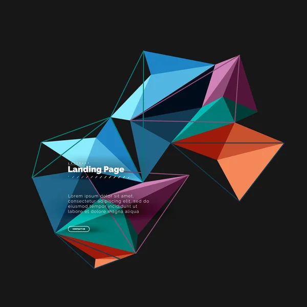 Polygonal geometriska design, abstrakt form av trianglar, trendiga bakgrund — Stock vektor