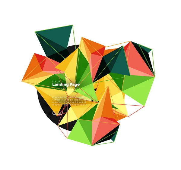Polygonales geometrisches Design, abstrakte Form aus Dreiecken, trendiger Hintergrund — Stockvektor