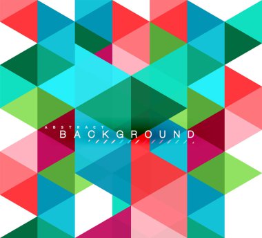 Çok renkli üçgenler arka plan, mozaik kavramı döşer.