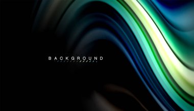 Sıvı renk arka plan, siyah, renkli mermer veya plastik dalga doku zemin, çok renkli şablonu için iş veya teknoloji sunu veya web broşür kapak üzerinde sıvı tasarım bükülmüş