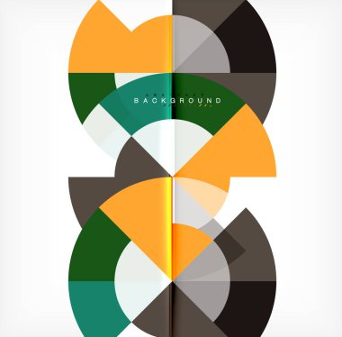 En az daire arka plan tasarım, iş veya teknoloji sunu veya web broşür kapak düzeni, duvar kağıdı için çok renkli şablonu