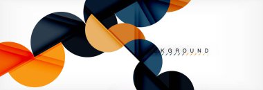 Modern geometrik arka plan - daireler. İş veya teknoloji tanıtım tasarım şablonu, broşür veya el ilanı desenli veya geometrik web afiş