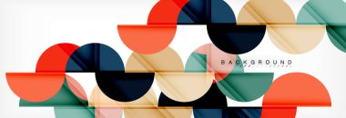 Modern geometrik arka plan - daireler. İş veya teknoloji tanıtım tasarım şablonu, broşür veya el ilanı desenli veya geometrik web afiş