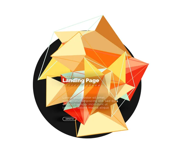 Vector 3d triángulo fondo abstracto, diseño geométrico poligonal — Archivo Imágenes Vectoriales