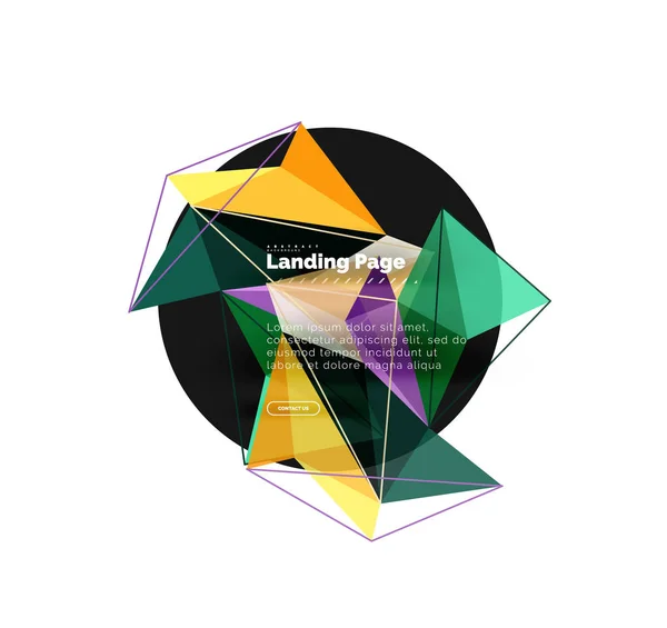 Векторный трехмерный треугольник абстрактный фон, многоугольная геометрическая конструкция — стоковый вектор