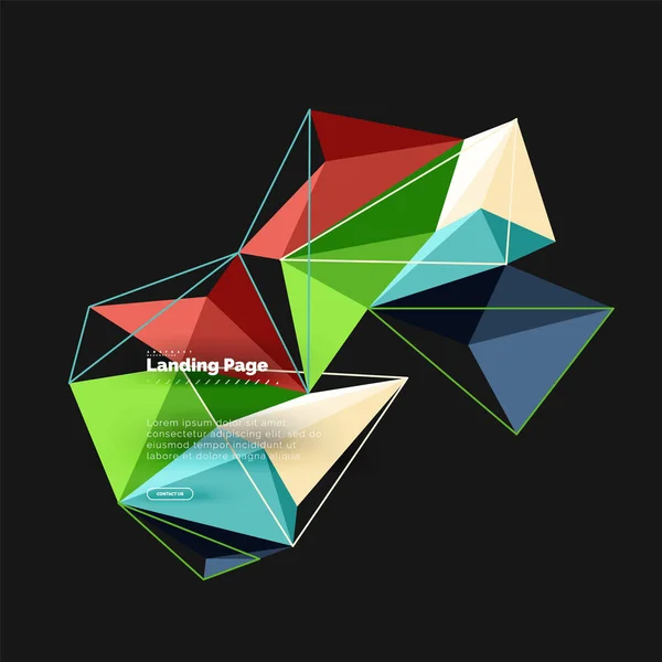 Polygonal geometriska design, abstrakt form av trianglar, trendiga bakgrund — Stock vektor