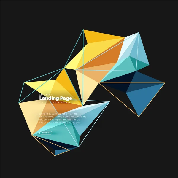 Diseño geométrico poligonal, forma abstracta hecha de triángulos, fondo de moda — Vector de stock