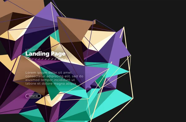 Design geometrico poligonale, forma astratta fatta di triangoli, sfondo alla moda — Vettoriale Stock