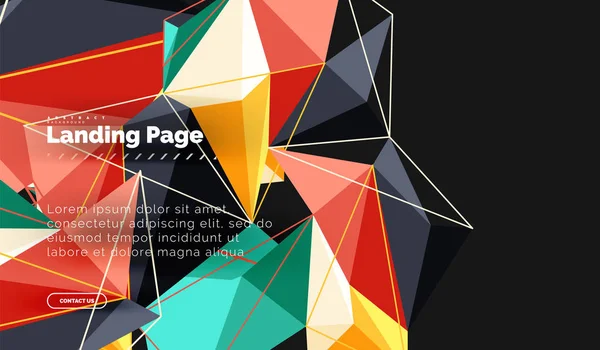 Design geometrico poligonale, forma astratta fatta di triangoli, sfondo alla moda — Vettoriale Stock