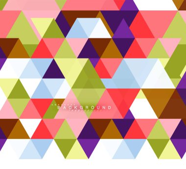 Çok renkli üçgenler arka plan, mozaik kavramı döşer.