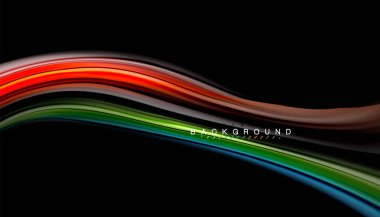 Sıvı renk arka plan, siyah, renkli mermer veya plastik dalga doku zemin, çok renkli şablonu için iş veya teknoloji sunu veya web broşür kapak üzerinde sıvı tasarım bükülmüş