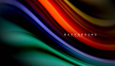 Sıvı renk arka plan, siyah, renkli mermer veya plastik dalga doku zemin, çok renkli şablonu için iş veya teknoloji sunu veya web broşür kapak üzerinde sıvı tasarım bükülmüş