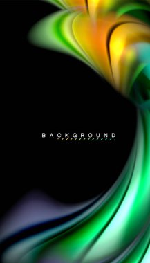 Sıvı renk arka plan, siyah, renkli mermer veya plastik dalga doku zemin, çok renkli şablonu için iş veya teknoloji sunu veya web broşür kapak üzerinde sıvı tasarım bükülmüş