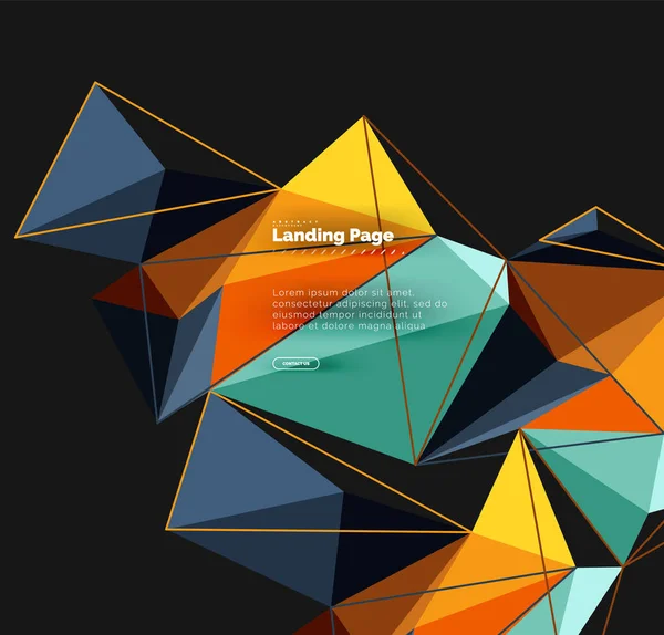 矢量3d 三角形抽象背景, 多边形几何设计 — 图库矢量图片