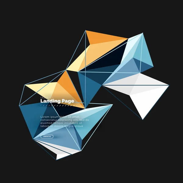 Vecteur 3d triangle fond abstrait, conception géométrique polygonale — Image vectorielle