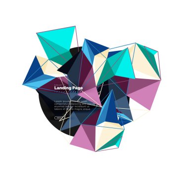 3D üçgen arka plan, poligonal geometrik tasarım vektör