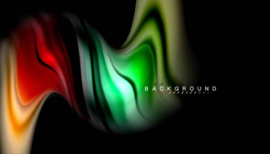 Sıvı renk arka plan, siyah, renkli mermer veya plastik dalga doku zemin, çok renkli şablonu için iş veya teknoloji sunu veya web broşür kapak üzerinde sıvı tasarım bükülmüş