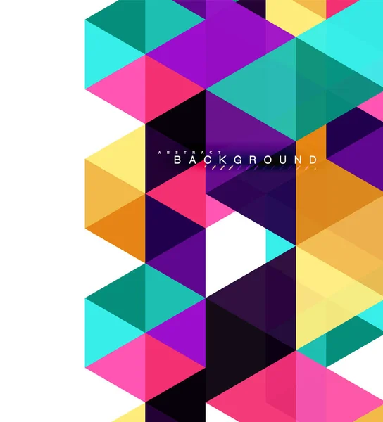 Mehrfarbige Dreiecke abstrakter Hintergrund, Mosaikfliesen-Konzept — Stockvektor