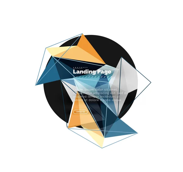 Векторний 3d трикутник абстрактний фон, полігональний геометричний дизайн — стоковий вектор