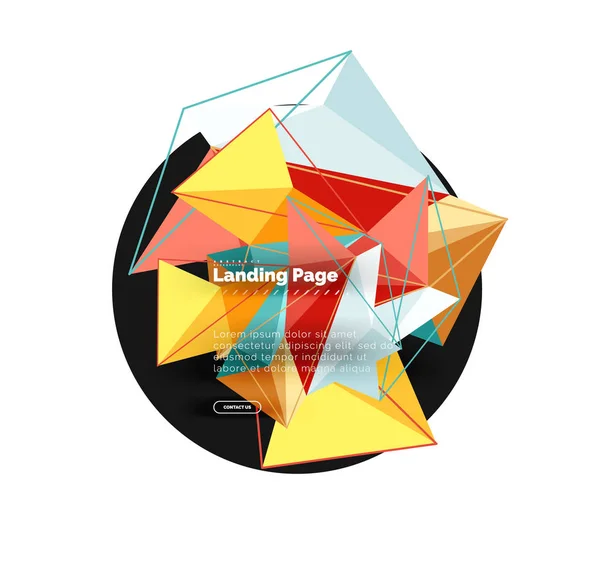 Vector triângulo 3d fundo abstrato, design geométrico poligonal —  Vetores de Stock
