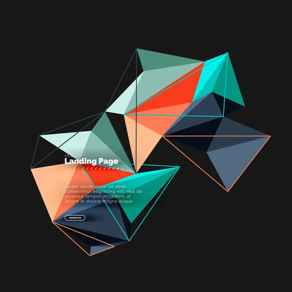 Vektor 3D-Dreieck abstrakter Hintergrund, polygonales geometrisches Design — Stockvektor