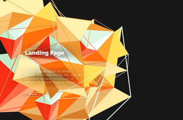 Vettore triangolo 3d sfondo astratto, disegno geometrico poligonale — Vettoriale Stock