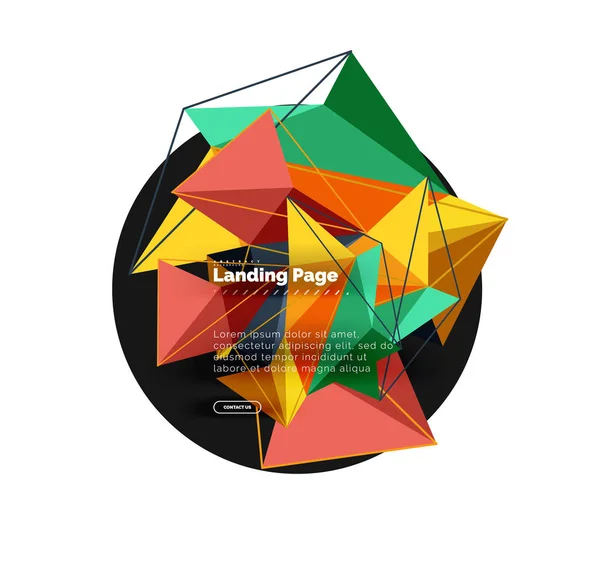 Polygonální geometrický design, abstraktní tvar z trojúhelníků, módní pozadí — Stockový vektor