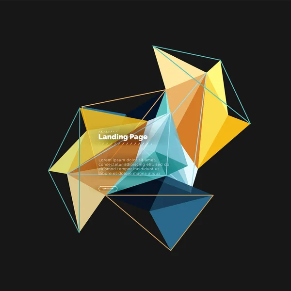 Polygonales geometrisches Design, abstrakte Form aus Dreiecken, trendiger Hintergrund — Stockvektor