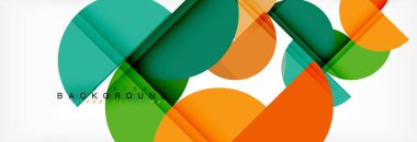 Modern geometrik arka plan - daireler. İş veya teknoloji tanıtım tasarım şablonu, broşür veya el ilanı desenli veya geometrik web afiş