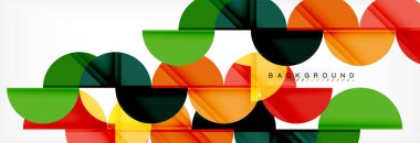 Yarı daire arka plan, modern geometrik desen tasarım. İş veya teknoloji tanıtım tasarım şablonu, broşür veya el ilanı desenli veya geometrik web afiş