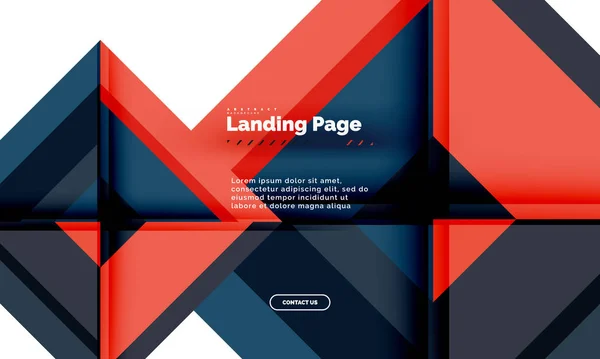Forma quadrada fundo abstrato geométrico, modelo de web design de landing page —  Vetores de Stock