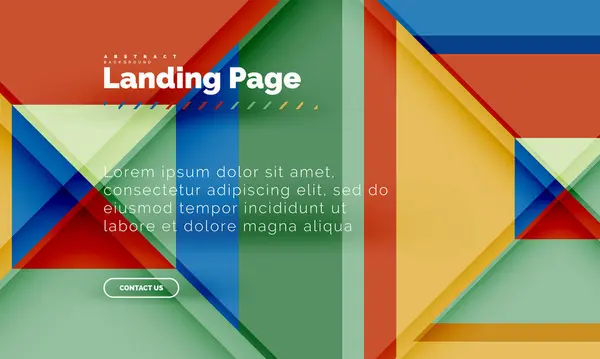 Forma quadrada fundo abstrato geométrico, modelo de web design de landing page — Vetor de Stock