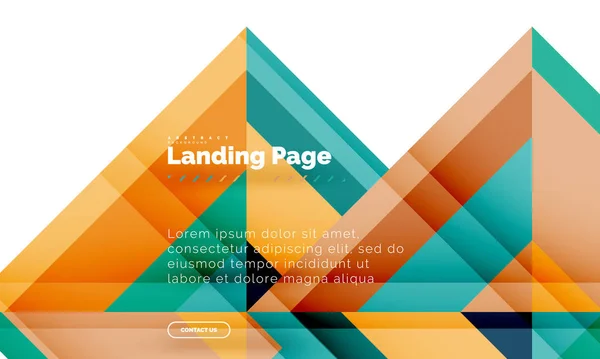 Forma quadrada fundo abstrato geométrico, modelo de web design de landing page — Vetor de Stock