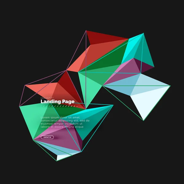3D üçgen arka plan, poligonal geometrik tasarım vektör — Stok Vektör
