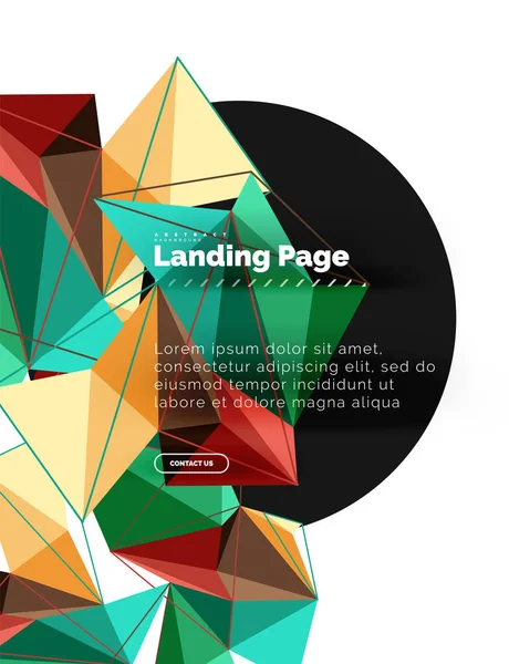 3 d の三角形の抽象的な背景、多角形の幾何学的なデザインのベクトルします。 — ストックベクタ