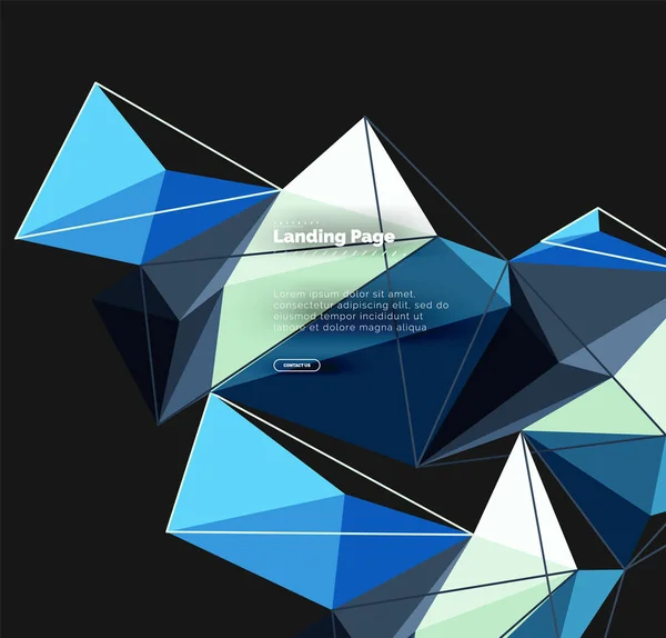 多角形の幾何学的設計、三角形、トレンディな背景で作られた抽象的な形 — ストックベクタ