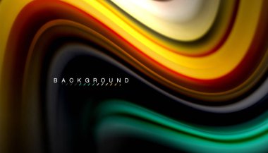 Sıvı renk arka plan, siyah, renkli mermer veya plastik dalga doku zemin, çok renkli şablonu için iş veya teknoloji sunu veya web broşür kapak üzerinde sıvı tasarım bükülmüş