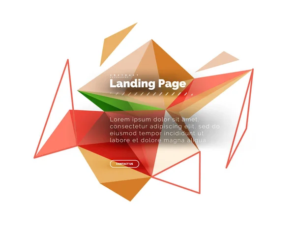 Design Triangular Fundo Abstrato Landing Page Baixo Estilo Poli Triângulos — Vetor de Stock