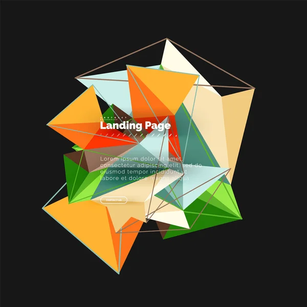 Vector triângulo 3d fundo abstrato, design geométrico poligonal — Vetor de Stock