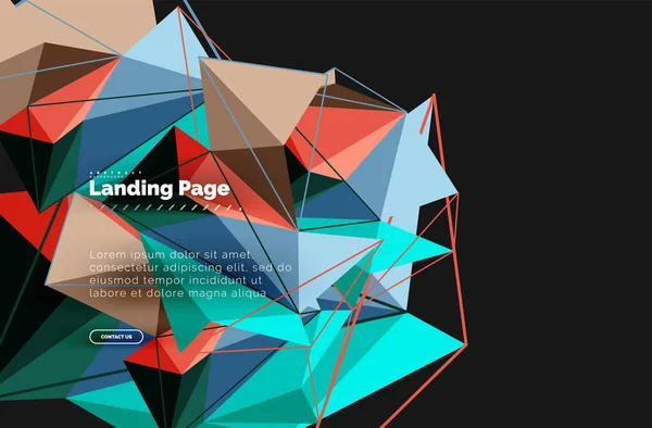 Polygonal geometriska design, abstrakt form av trianglar, trendiga bakgrund — Stock vektor