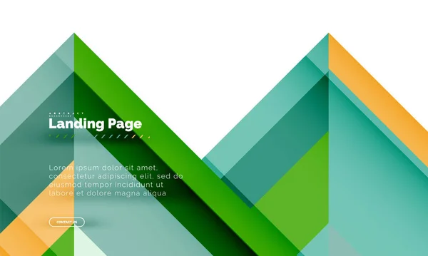 Forma quadrada fundo abstrato geométrico, modelo de web design de landing page — Vetor de Stock