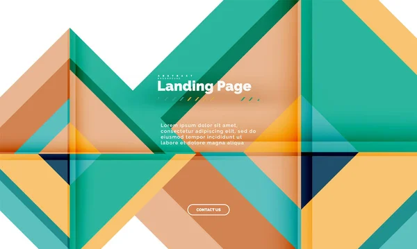 Square shape geometric abstract background, landing page web design template — Stock Vector