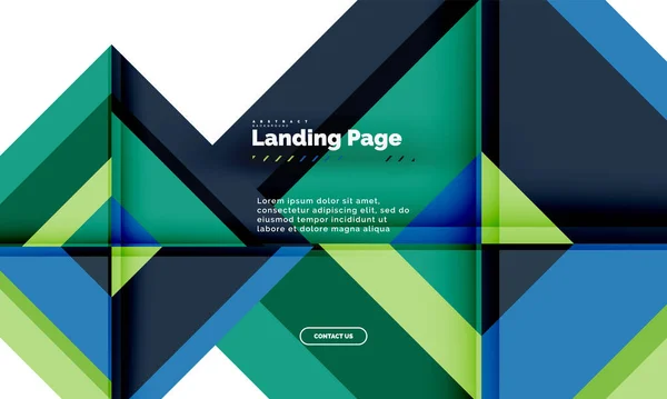 Forma quadrada fundo abstrato geométrico, modelo de web design de landing page — Vetor de Stock