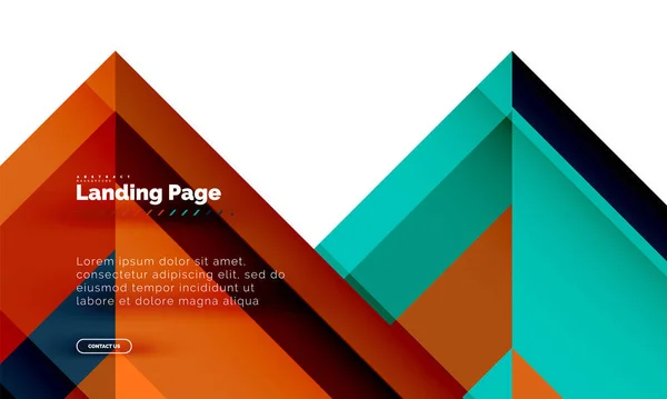 Forma quadrata sfondo geometrico astratto, landing page web design template — Vettoriale Stock