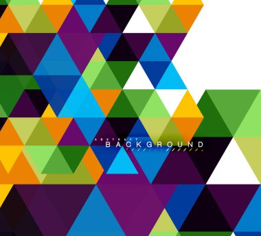 Çok renkli üçgenler arka plan, mozaik kavramı döşer.