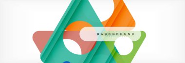 Geometrik arka plan. Modern örtüşen üçgenler. Mesajınız için alışılmadık renkli şekiller. İş veya teknik okul sunuyu, app kapak