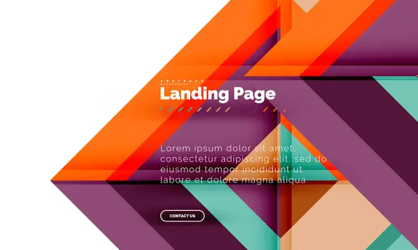 Quadratische Form geometrisch abstrakt Hintergrund, Landing Page Web-Design-Vorlage — Stockvektor